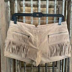 BCBG MAXAZRIA Zip Fringe Shorts SZ S